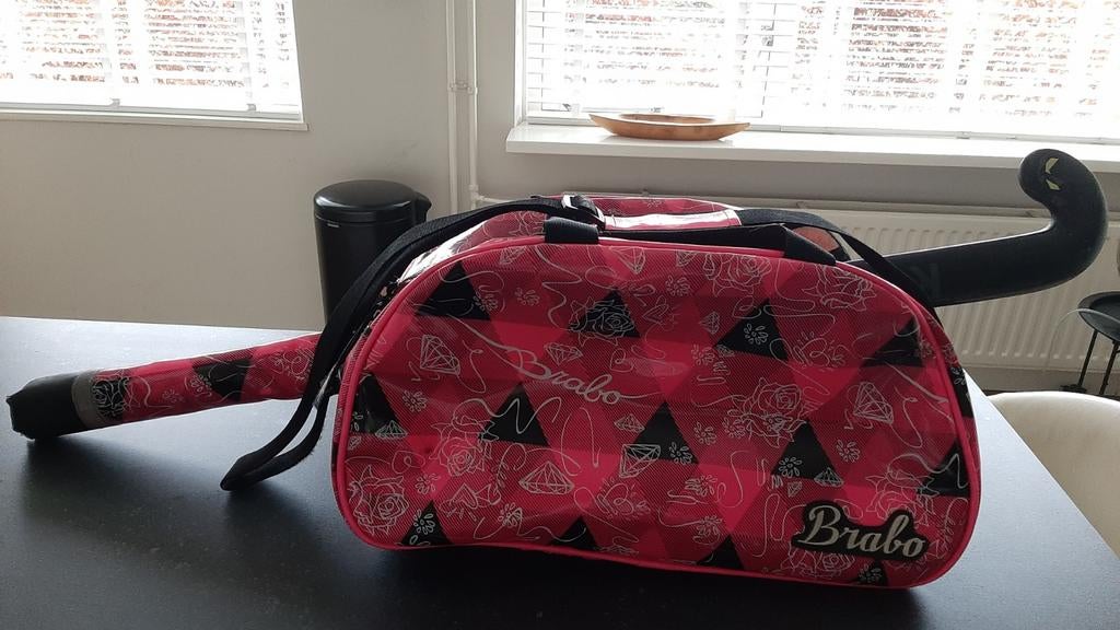 Brabo Hockeytas - Roze met Zwart, Sport en Fitness, Hockey, Ophalen of Verzenden, Zo goed als nieuw, Tas