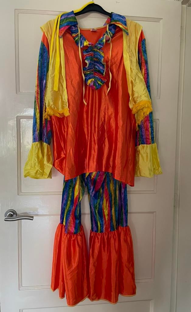 Hippie pak/ kostuum heren maat 50, Kleding | Heren, Carnaval, Maat 48/50 (M), Ophalen of Verzenden, Zo goed als nieuw