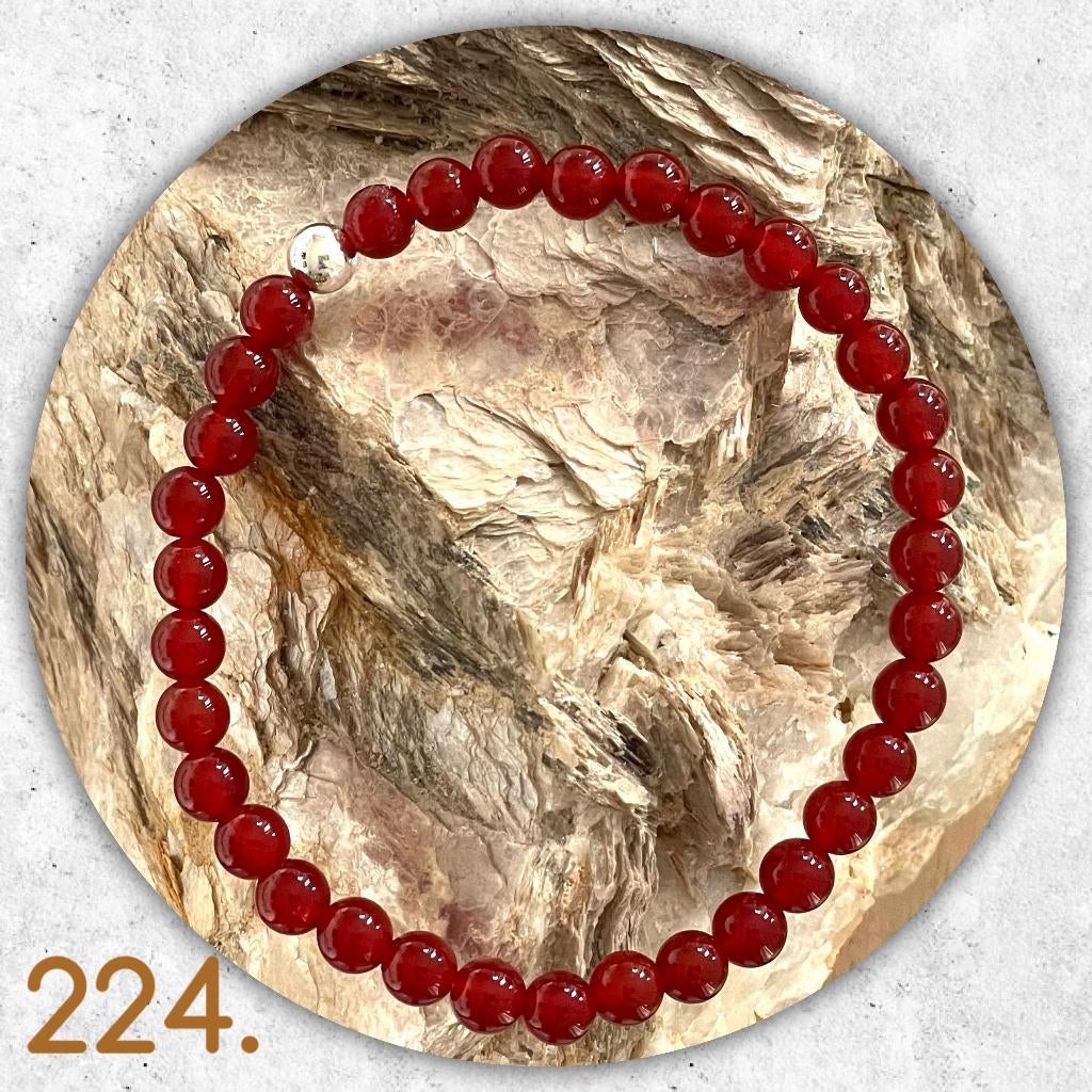 🦋MJB Armband nr: 224 Carneool halfedelsteen 19 cm, Overige materialen, Nieuw, Oranje, Ophalen of Verzenden