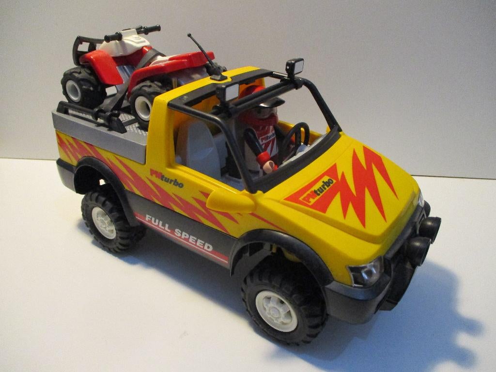 playmobil auto jeep met quad, Ophalen of Verzenden, Zo goed als nieuw, Complete set