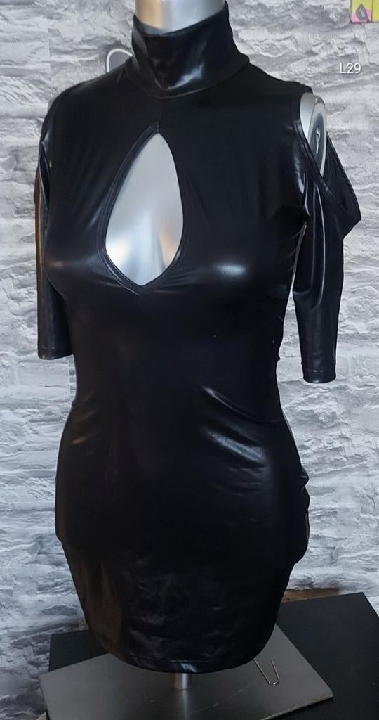 Sexy /kinky lak jurk S, Zwart, Ophalen of Verzenden, Zo goed als nieuw, Maat 36 (S)