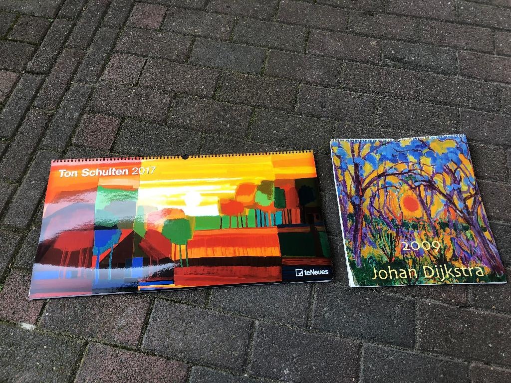 2 kunst kalenders Ton Schulten Te Neues en Johan Dijkstra, Minder dan 50 cm, Overige typen, Ophalen of Verzenden, Zo goed als nieuw