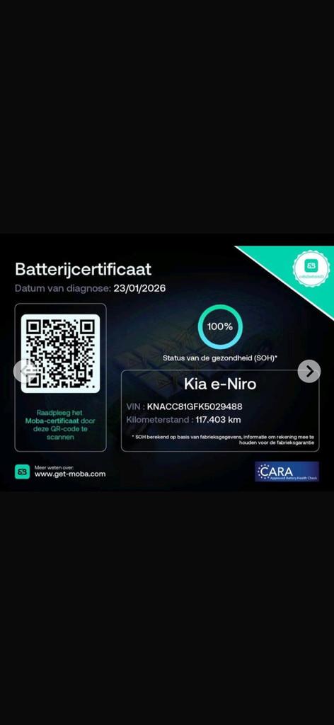 Kia E-Niro ExecutiveLine 64 kWh WARMTEPOMP SOH100% STOEL+STU, Adaptive Cruise Control, Gebruikt, Zwart, 1712 kg