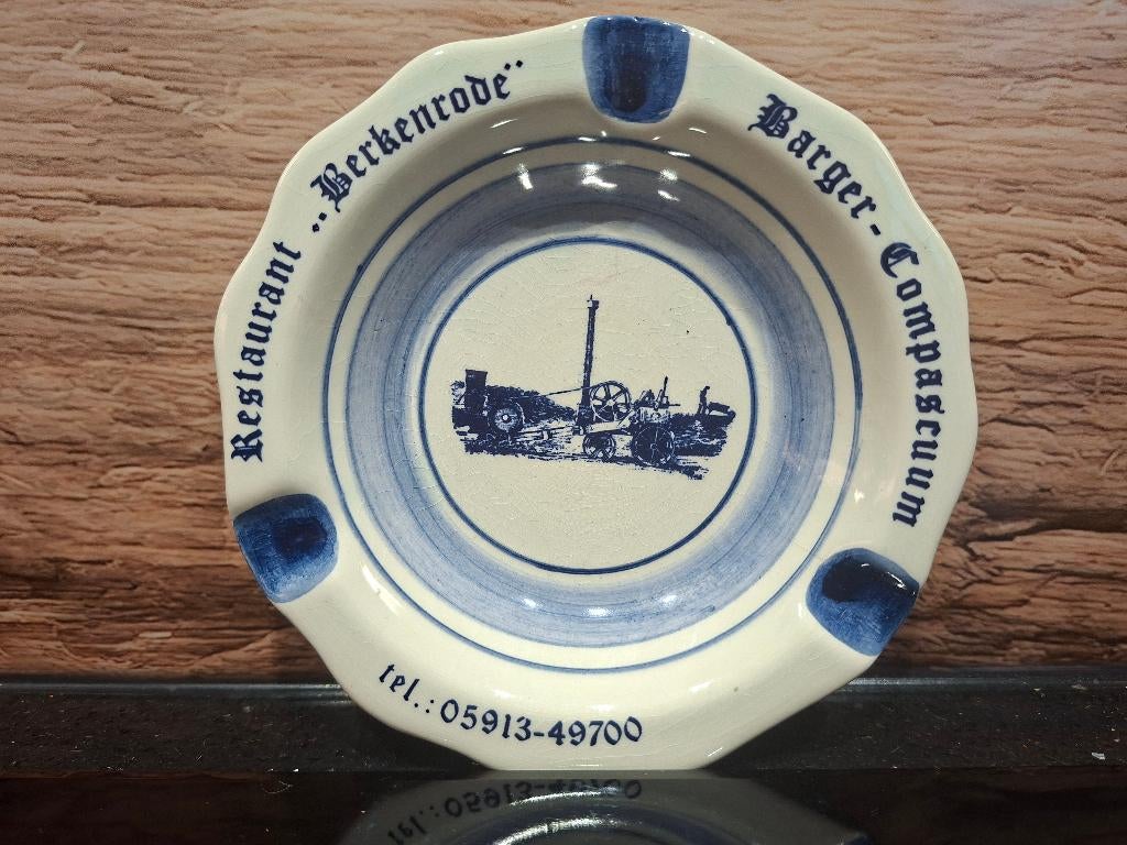 Delfts Blauw asbak Restaurant Berkenrode, Antiek en Kunst, Antiek | Keramiek en Aardewerk, Ophalen of Verzenden