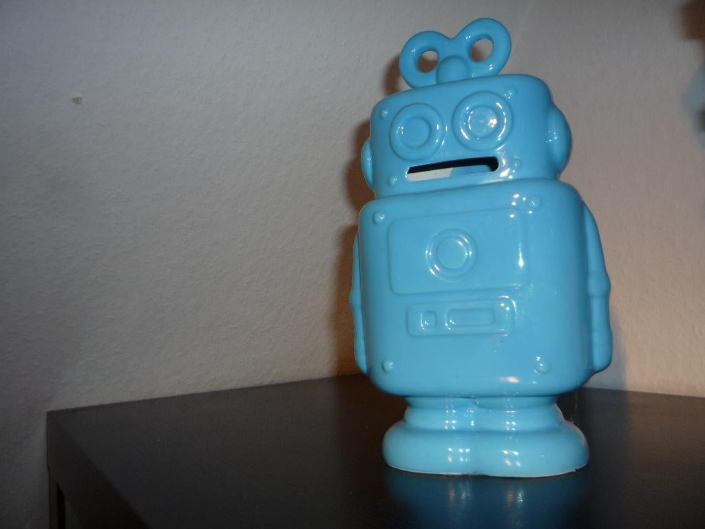 robot spaarpot, Ophalen of Verzenden, Zo goed als nieuw, Steen, Aardewerk of Keramiek, Overige thema's