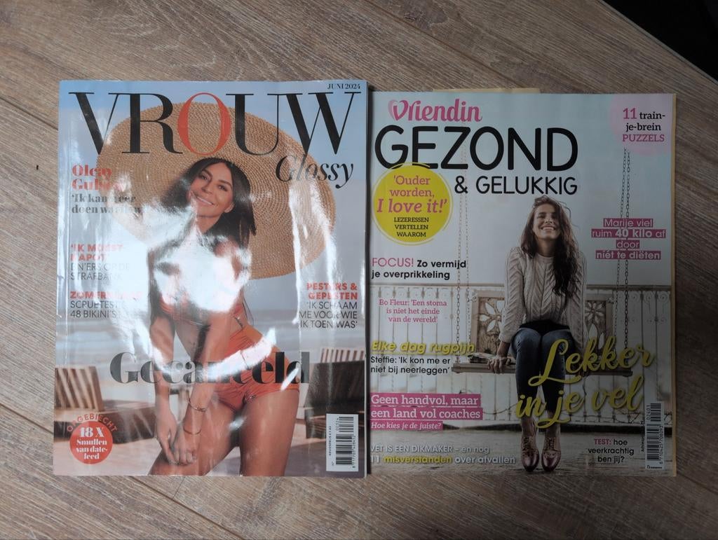 Vrouw Glossy juni 2024 & Vriendin Gezond & Gelukkig, Ophalen of Verzenden, Gelezen, Damesbladen