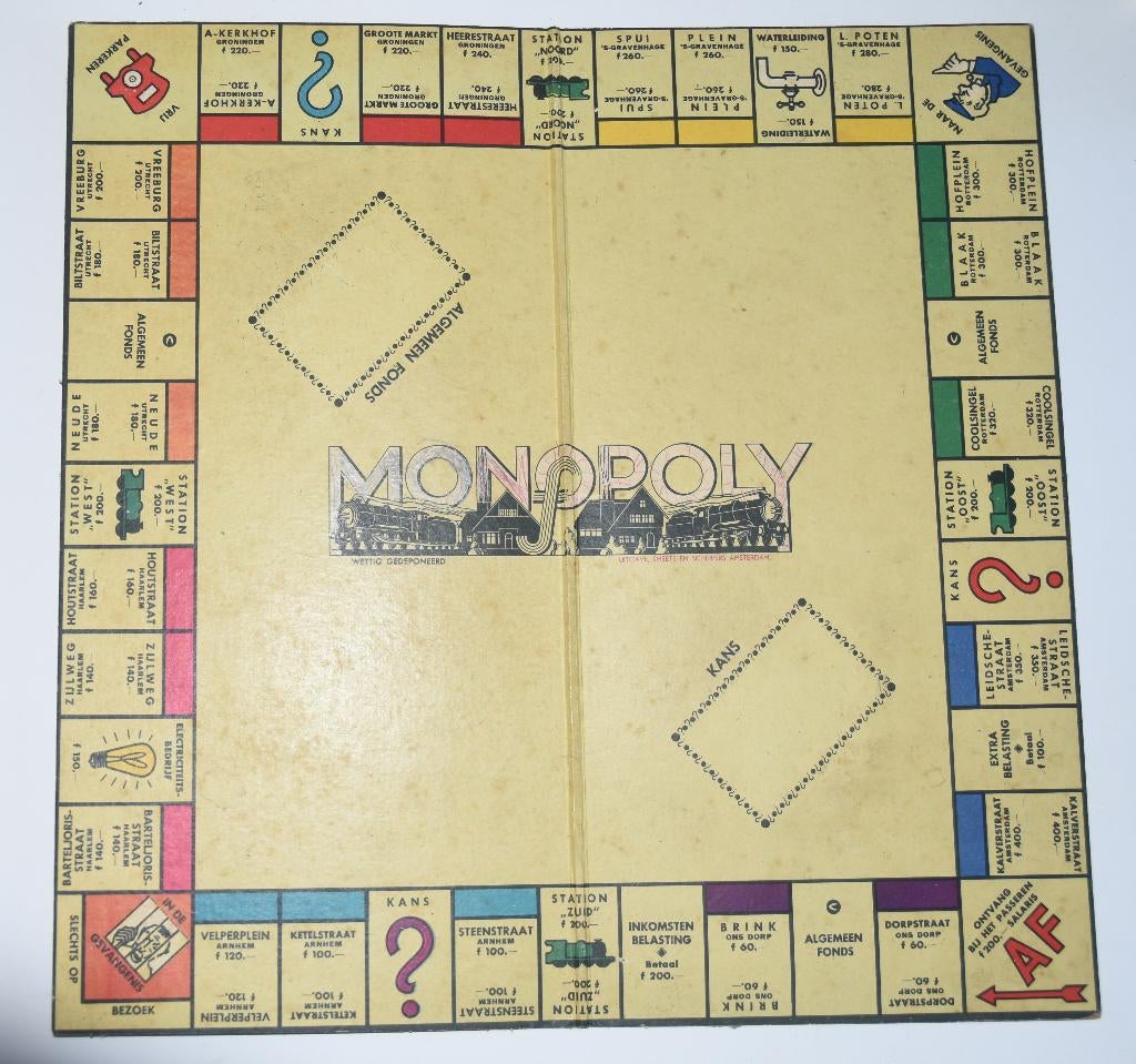 Oud Monopoly Nederlandse uitgave spel bord uit 1957, Verzenden