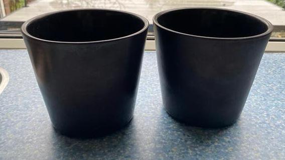 Bloempotten | set van 2, Tuin en Terras, Ophalen, Rond, Zo goed als nieuw, Aardewerk