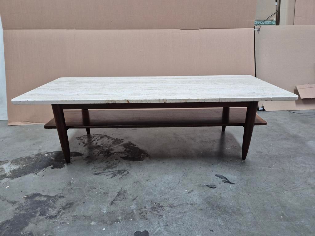 Vintage marmeren travertin tafel, Ophalen of Verzenden