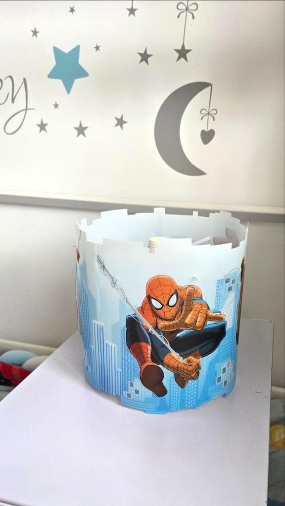 Spiderman Lampenkap voor Kinderkamer - Zo goed als nieuw, Overige kleuren, Rond, Ophalen of Verzenden, Zo goed als nieuw