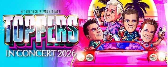 4 kaarten Toppers 19-6-2026, Tickets en Kaartjes, Drie personen of meer, Juni, Levenslied