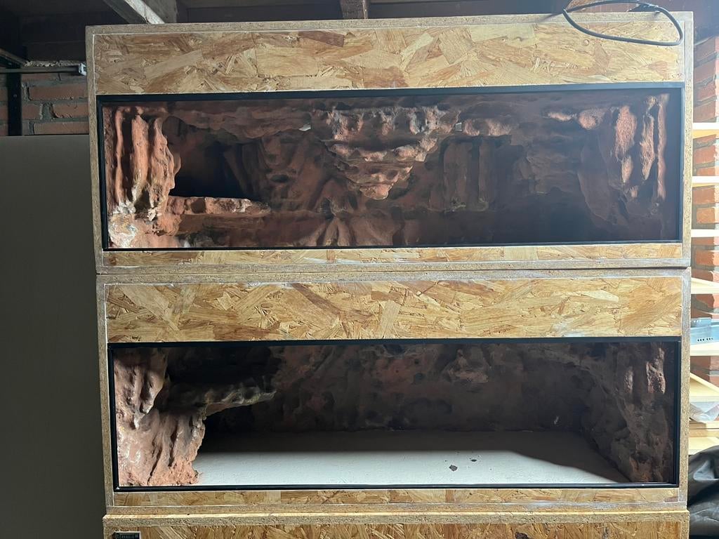 Terrarium 120x50x50 met 3D wand, Ophalen, Zo goed als nieuw, Terrarium of Paludarium