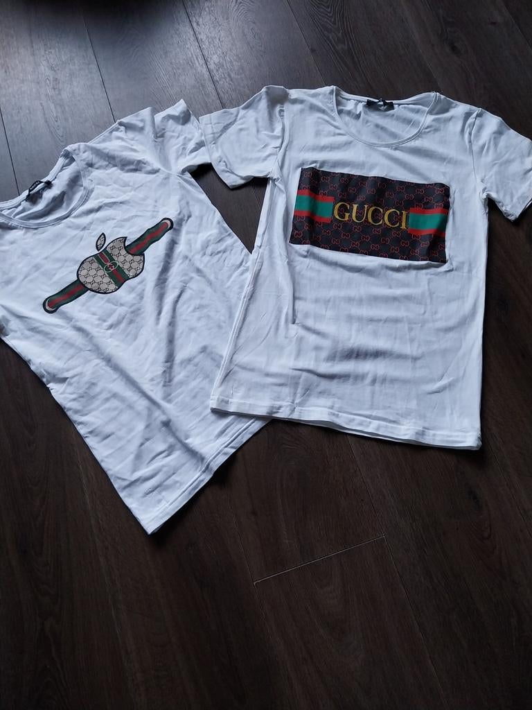 2 Gucci T-shirt's mt S, Wit, Nieuw, Ophalen of Verzenden, Gucci