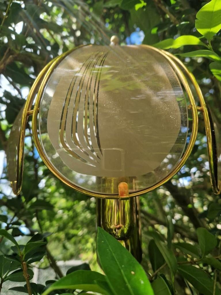 prachtige Art Deco lamp+geëtst glazen kap (brocante), Ophalen of Verzenden