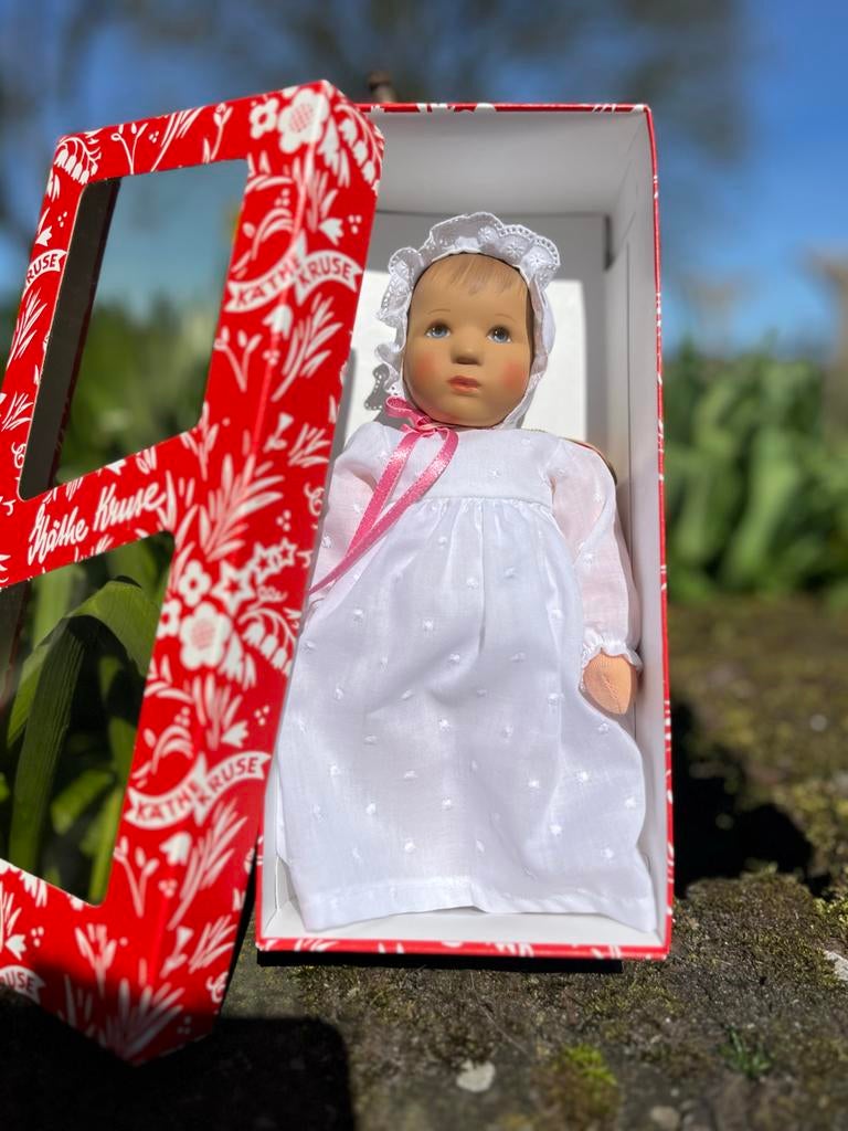 Käthe Kruse pop Antje in doos, Verzamelen, Poppen, Ophalen, Zo goed als nieuw, Babypop