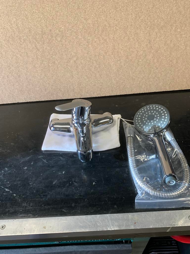 Aquazuro Douche Badkraan met Handdouche Chroom, Ophalen, Nieuw, Chroom, Kraan