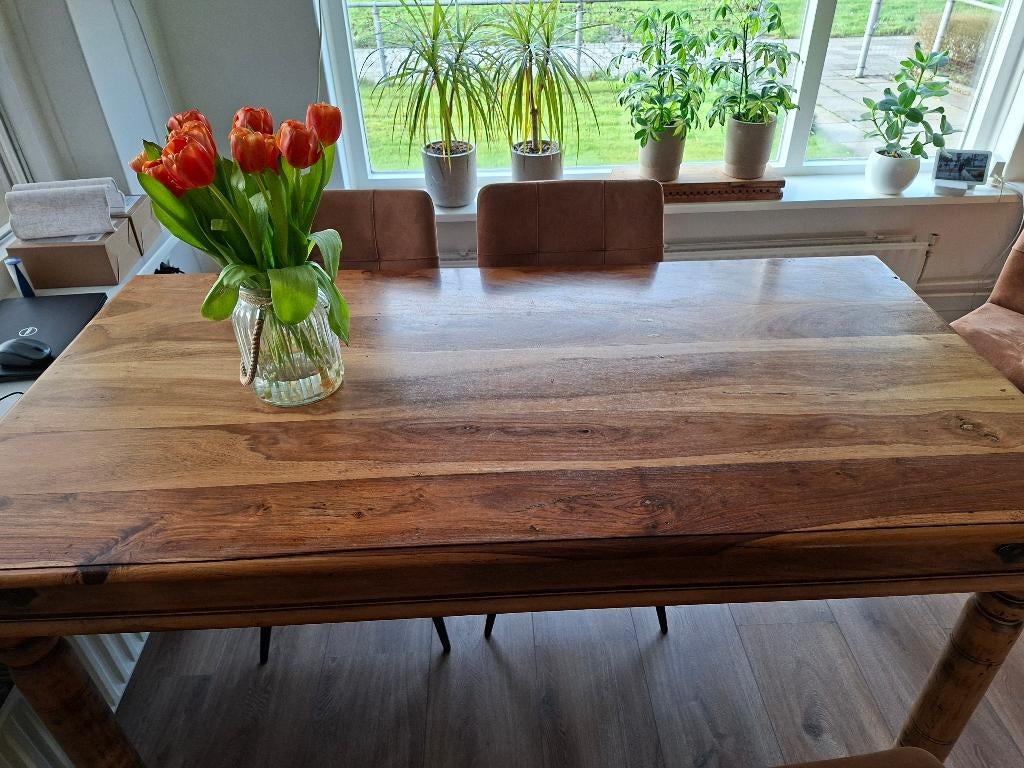 Eettafel, Huis en Inrichting, Tafels | Eettafels, Zo goed als nieuw, Vijf personen of meer, 150 tot 200 cm, Rechthoekig