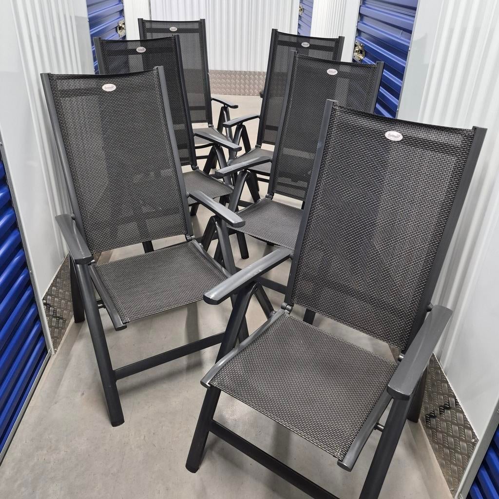 6 Hartman Aruba tuinstoelen, Tuin en Terras, Tuinstoelen, Ophalen, Gebruikt, Aluminium, Verstelbaar