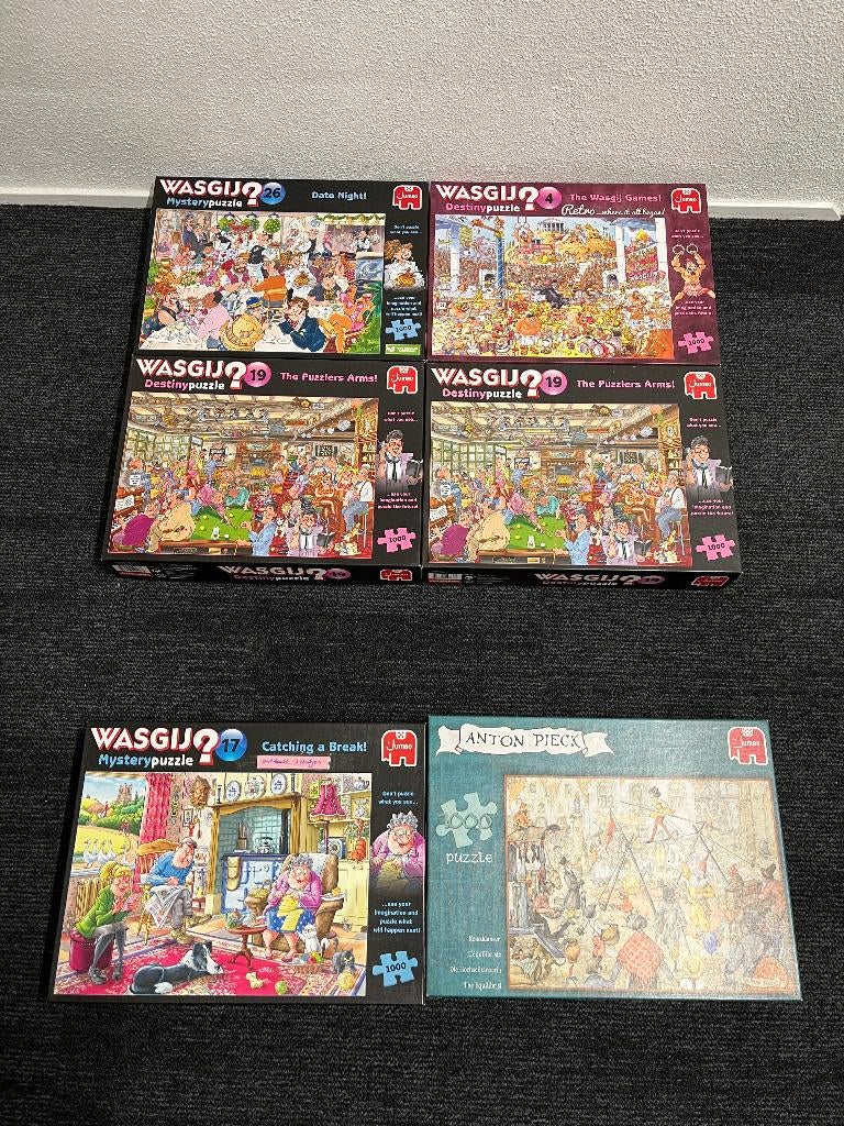 Diverse Wasgij puzzels + één Anton Pieck, Ophalen of Verzenden, 500 t/m 1500 stukjes, Zo goed als nieuw, Legpuzzel