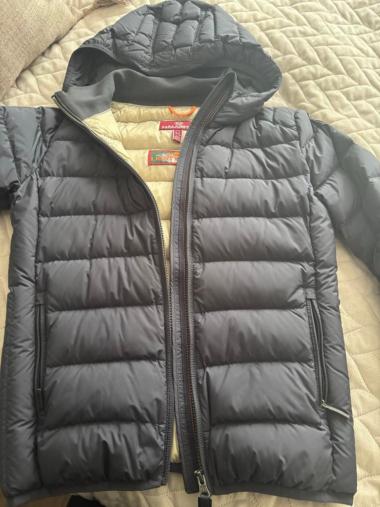 Parajumpers donsjas met capuchon, donkerblauw, maat S, Ophalen of Verzenden, Gedragen, Blauw