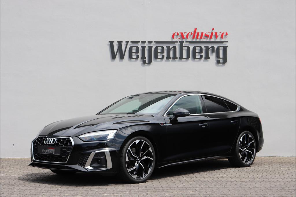 Audi A5 Sportback 35 TFSI S-line 20" / Cruise / Leder, Auto's, 12 maanden, Gebruikt, 4 cilinders, Zwart