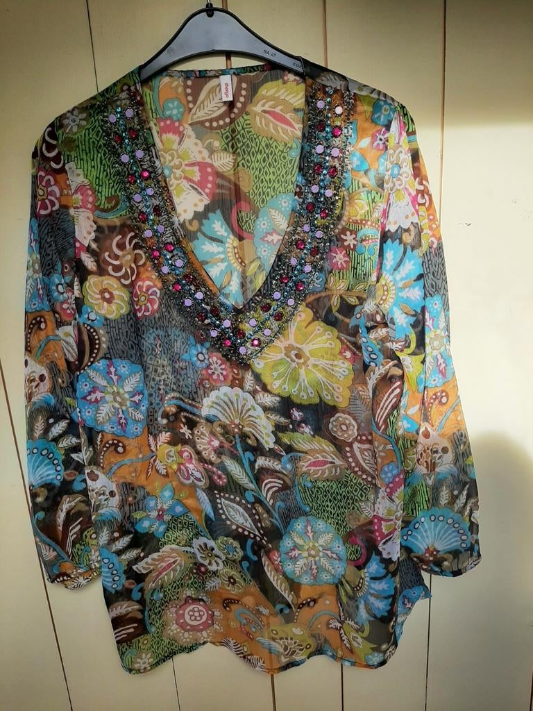 Sheego transparante blouse, tuniek, maat 44., Overige kleuren, Maat 42/44 (L), Sheego, Ophalen of Verzenden