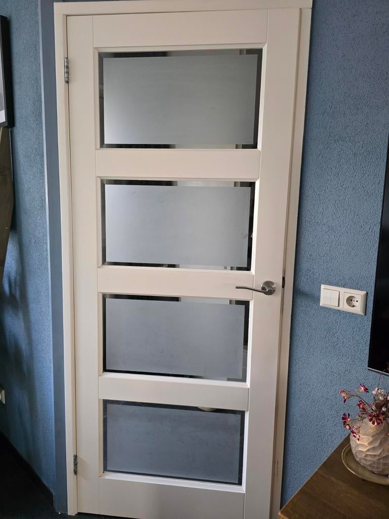 Cando Binnendeur Manchester, mat glas, linksdraaiend, Ophalen, 80 tot 100 cm, Binnendeur, Zo goed als nieuw