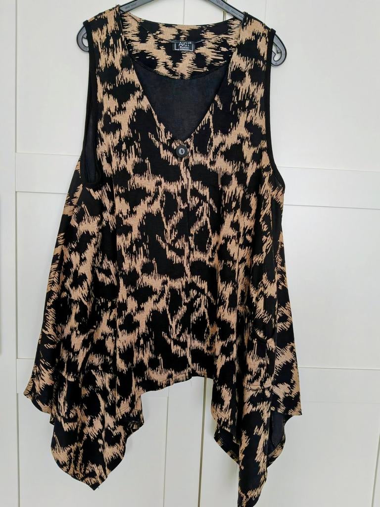 AKH Tuniek Mouwloos Vest / print, Bruin, AKH, Maat 46/48 (XL) of groter, Ophalen of Verzenden
