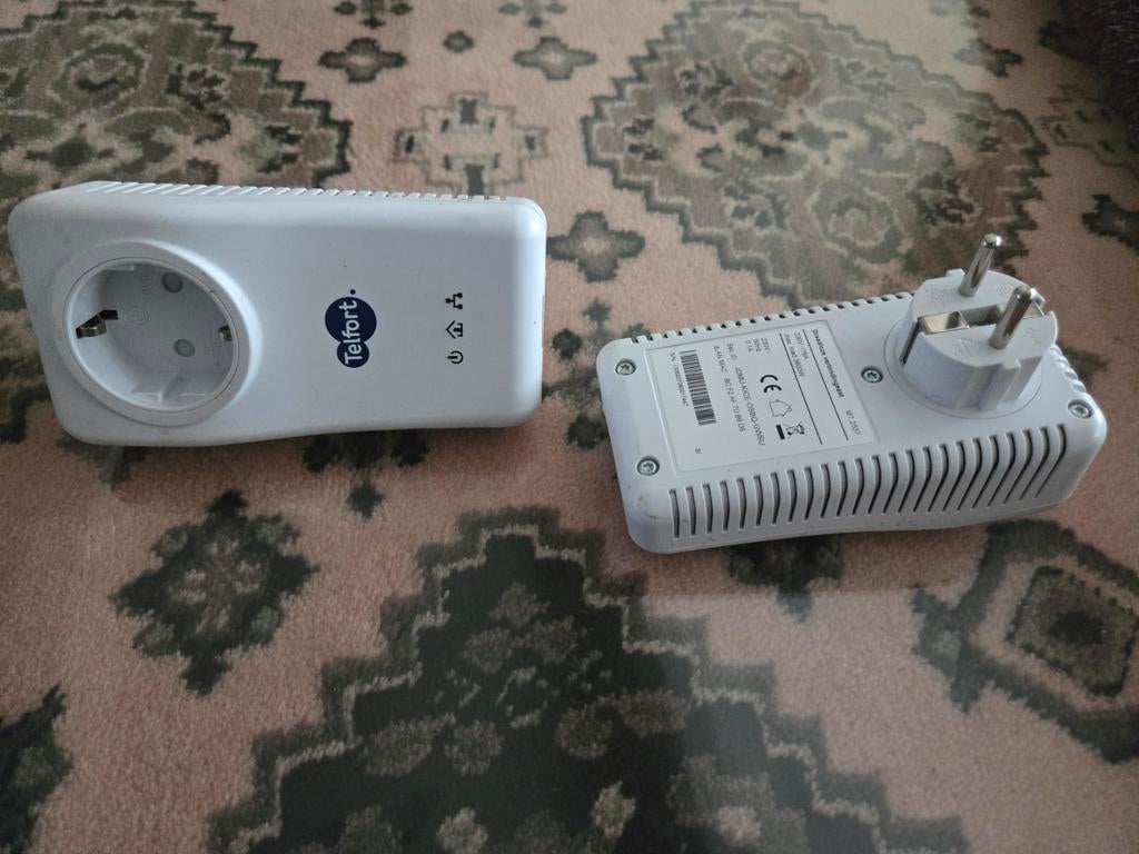 Telfort Powerline Adapter Set - Internet via Stopcontact, Computers en Software, Routers en Modems, Ophalen of Verzenden, Zo goed als nieuw
