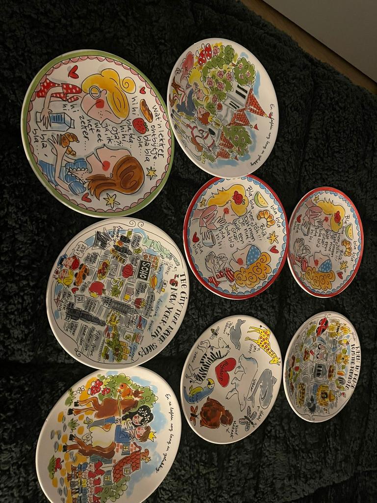 Blond amsterdam ontbijt bordjes 8 stuks, Ophalen, Zo goed als nieuw, Bord