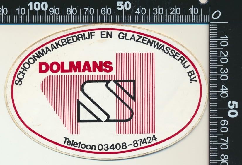 Sticker: Dolmans Schoonmaakbedrijf en Glazenwasserij, Ophalen of Verzenden, Zo goed als nieuw, Bedrijf of Vereniging