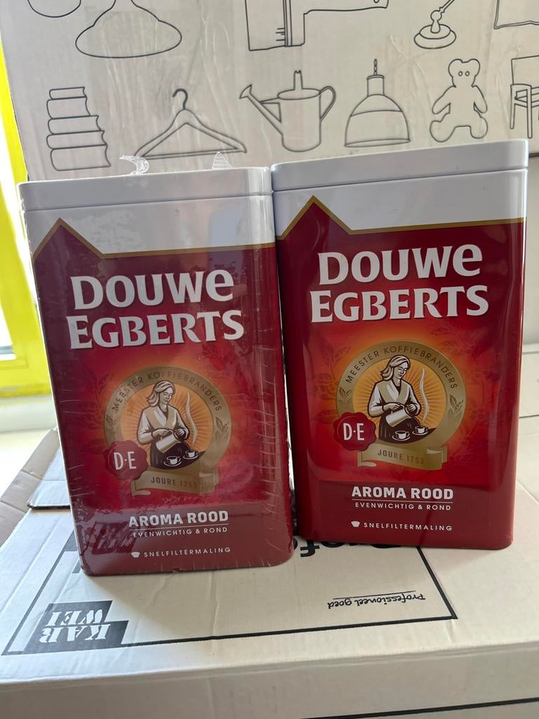 Douwe Egberts Aroma Rood koffieblikken (2 stuks), Verzamelen, Blikken, Ophalen, Nieuw, Koffie, Douwe Egberts