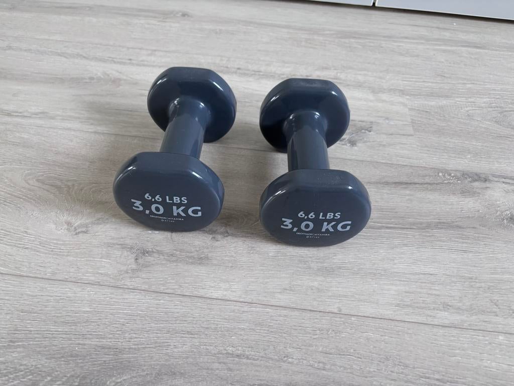 Decathlon Nyamba 2x 3kg dumbell, Ophalen, Zo goed als nieuw, Armen, Dumbbell
