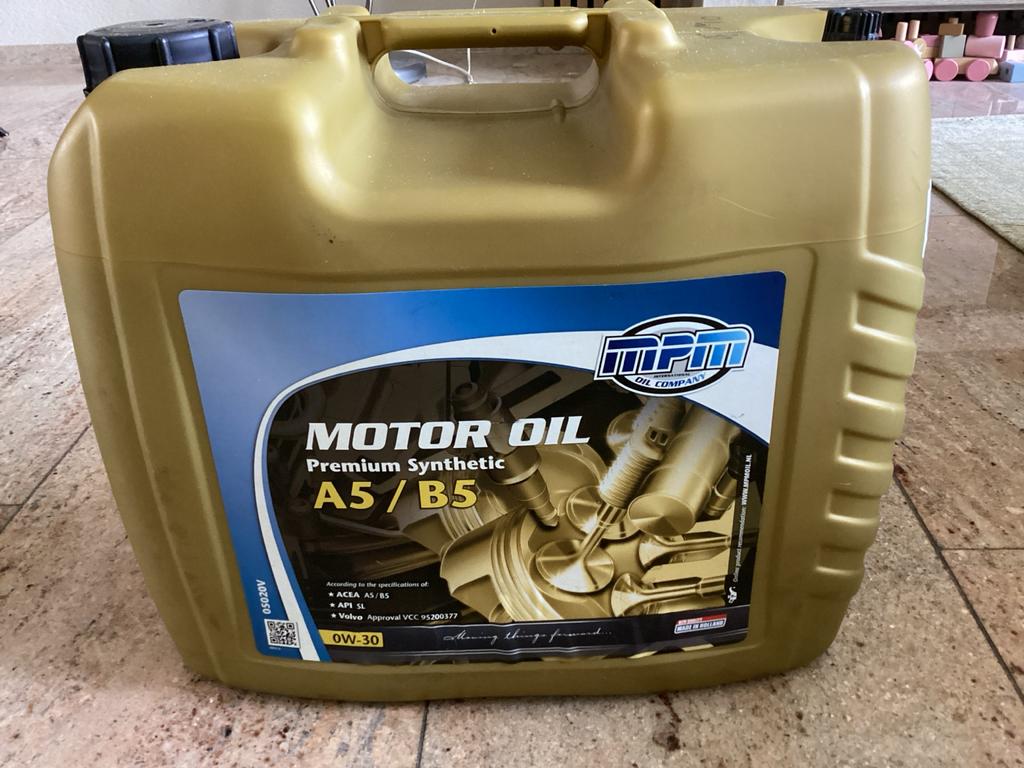 MPM Motorolie 0W-30 Premium Synthetisch A5/B5 20 Liter, Ophalen of Verzenden, Nieuw, Volvo