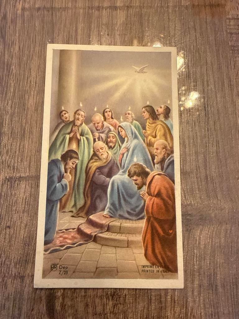 Vintage Heilige Geest Pinksteren Gebedskaart Italië, Alle leeftijden, Ophalen of Verzenden, Gebruikt