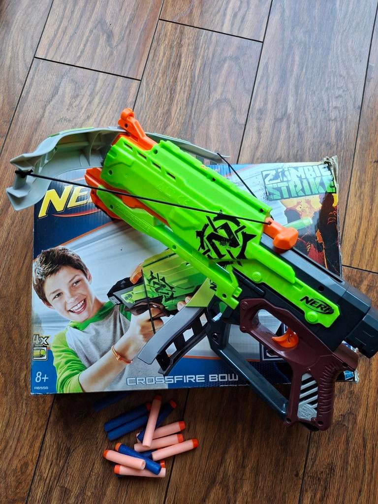 Nerf Crossfire Bow Zombie Strike
+ pijltjes
(Incl doos), Ophalen of Verzenden, Gebruikt