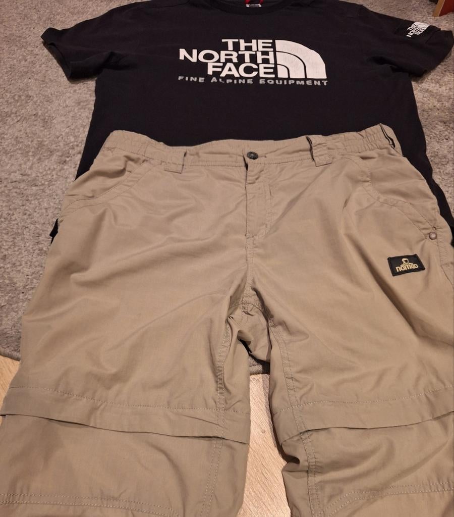 The north face t-shirt en nomad broek, Sport en Fitness, Bergsport en Wandelen, Ophalen, Zo goed als nieuw, Kleding