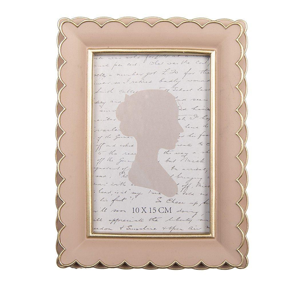 Clayre & Eef fotolijst 10x15 cm zacht roze met gouden rand, Minder dan 50 cm, Nieuw, Ophalen of Verzenden, Minder dan 50 cm