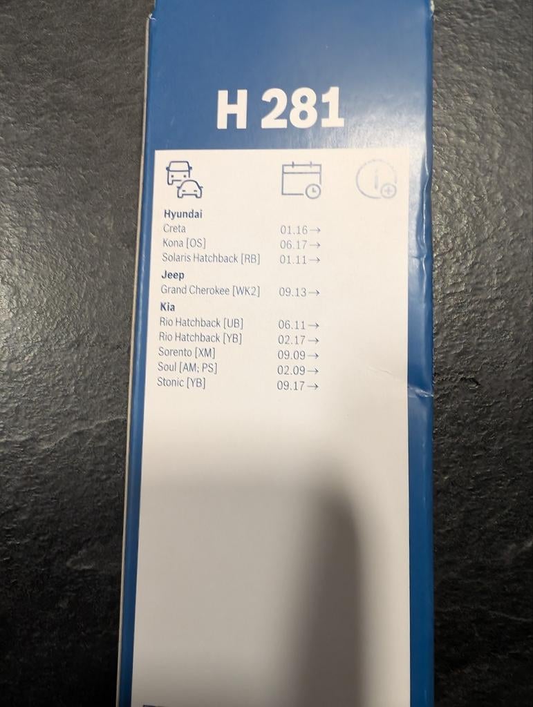 Bosch H281 Achterruitenwisser Hyundai/Jeep/Kia, Ophalen of Verzenden, Nieuw, Jeep