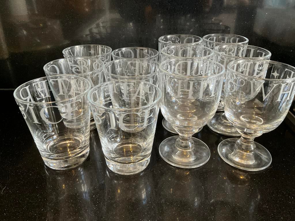 Emma Bridgewater Water- en Wijnglazen (12 stuks) Black Toast, Ophalen, Glas of Glazen, Overige stijlen, Glas