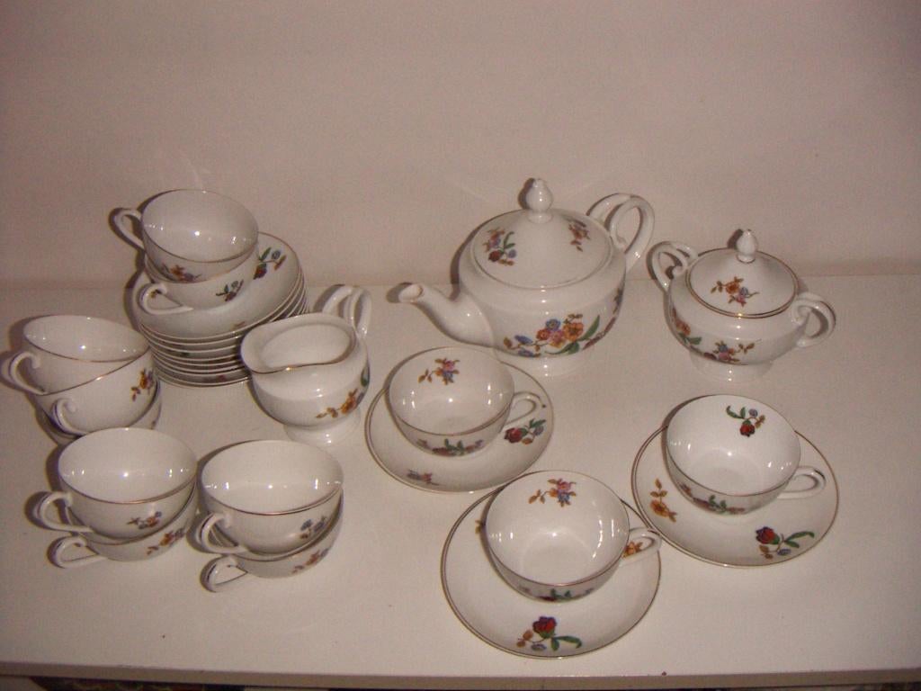 Compleet art deco porselein theeservies jr.1920-1930. Epiag., Ophalen of Verzenden