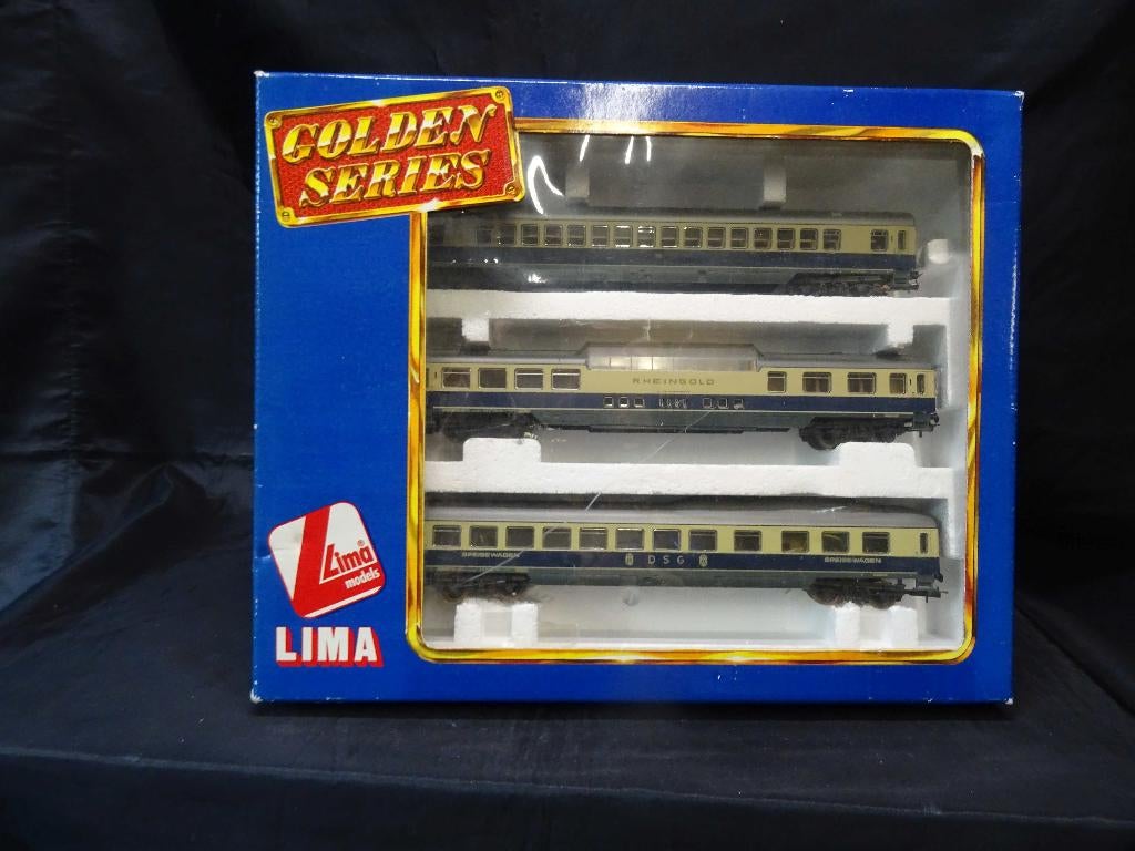 5765=Lima de RHEINGOLD rijtuigen van de D.B., Wisselstroom, Treinset, Ophalen of Verzenden, Zo goed als nieuw