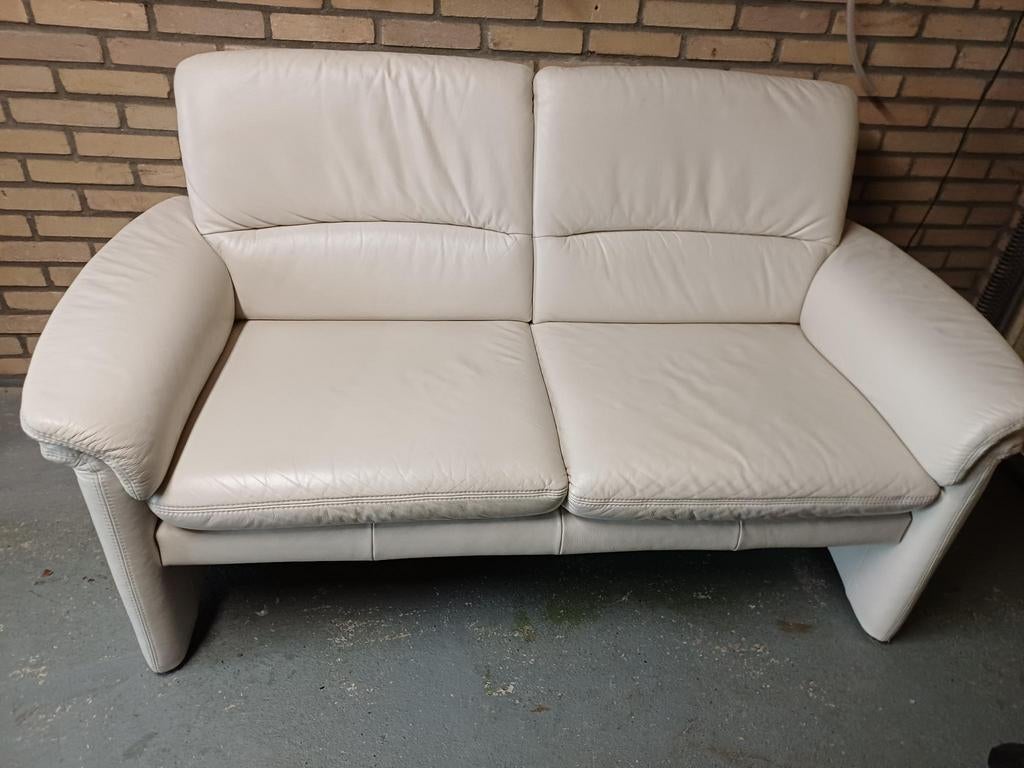 2 STUKS nette leren banken 180x160 t.e.a.b ophalen Amby, Ophalen, Zo goed als nieuw, 75 tot 100 cm