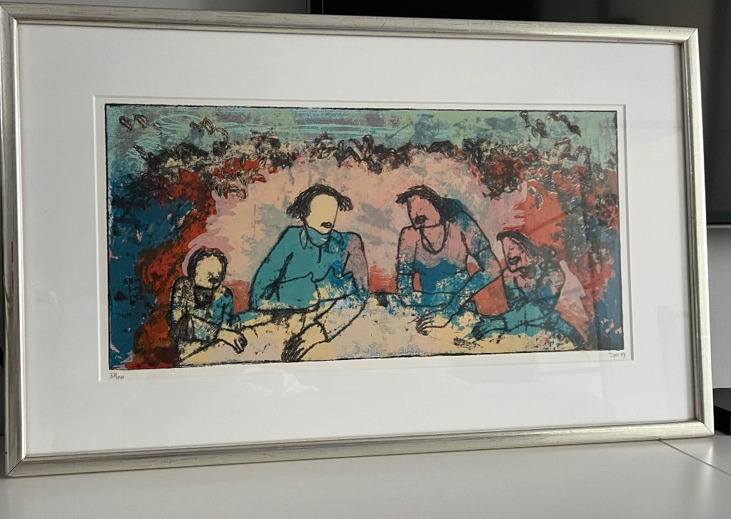 Sjer Jacobs zeefdruk, Huis en Inrichting, Woonaccessoires | Schilderijen, Tekeningen en Foto's, Zo goed als nieuw, Schilderij