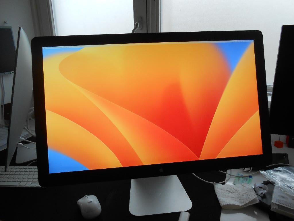 Apple Thunderbolt display 27 inch met glasplaat schade, Ophalen, Gebruikt, IPS, Quad HD (2K)