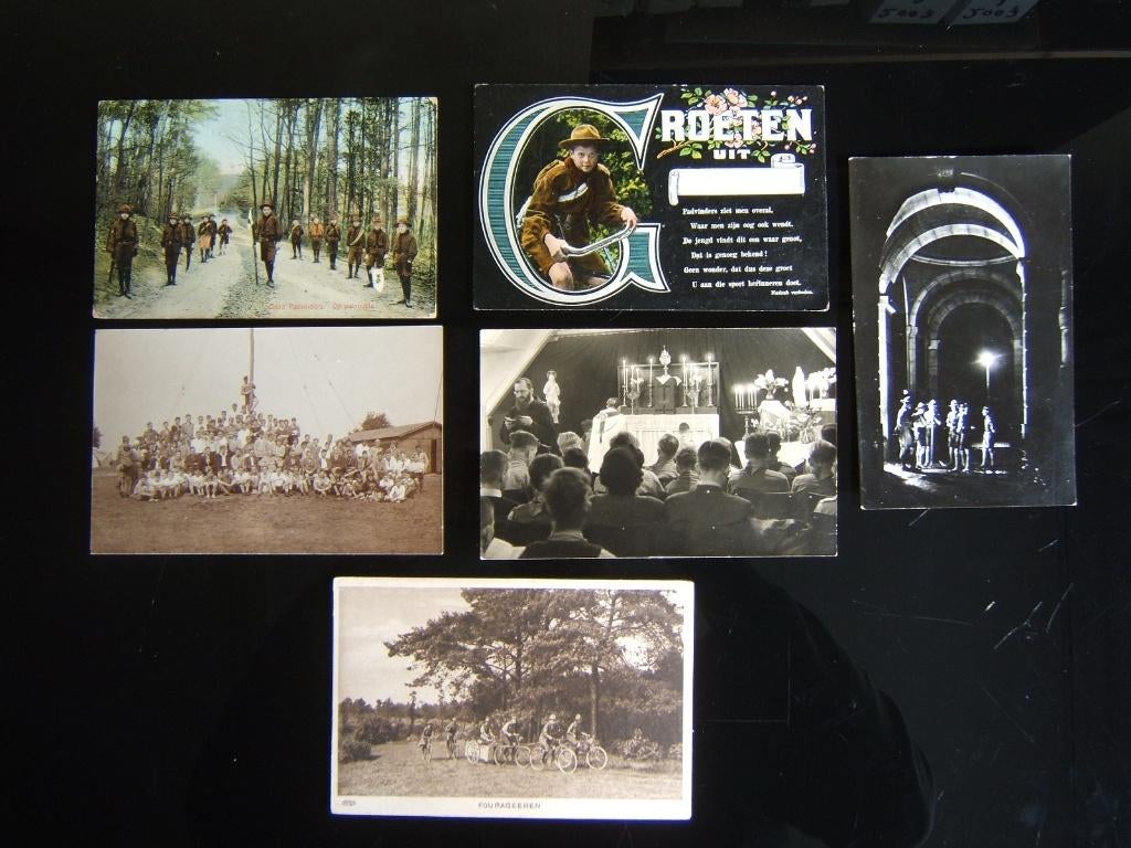 6 scouting padvinders ansichtkaarten 1912-1940, Verzenden, Gebruikt, Overige typen