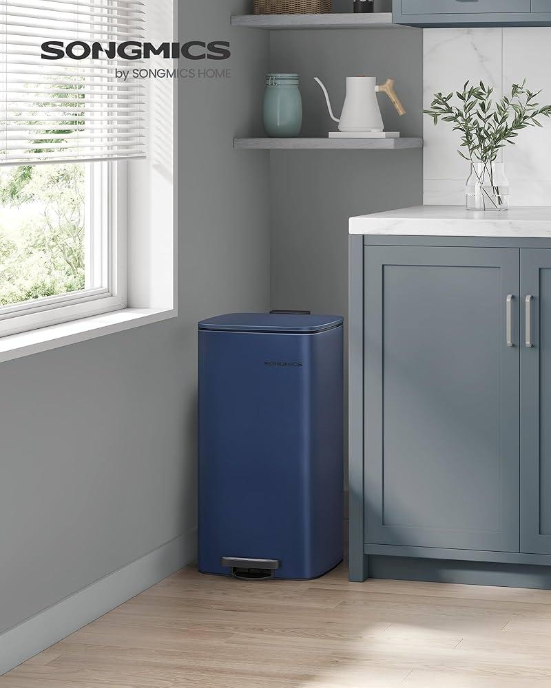 SONGMICS Pedaalemmer 30L Nachtblauw - Soft Close Nieuw !, Ophalen, Met pedaal, Nieuw, 20 tot 30 liter