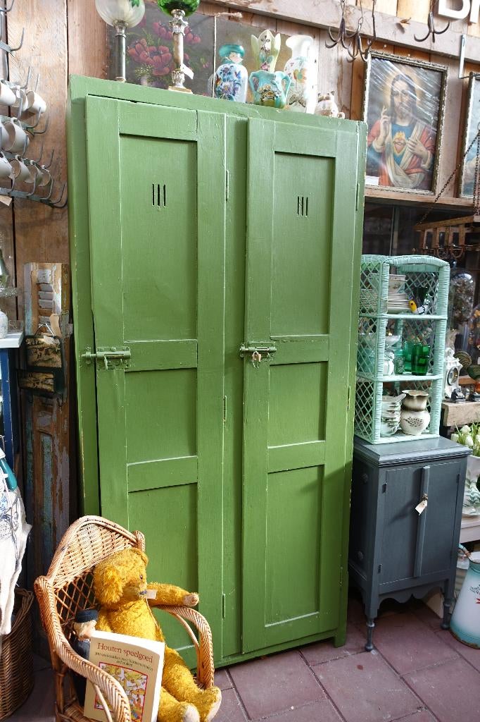 Dubbele Locker kast van hout, Ophalen, Gebruikt, Stoer/brocante