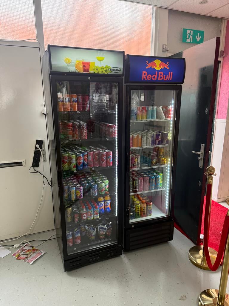 Glasdeur koelkasten te koop, Witgoed en Apparatuur, Ophalen of Verzenden, Gebruikt