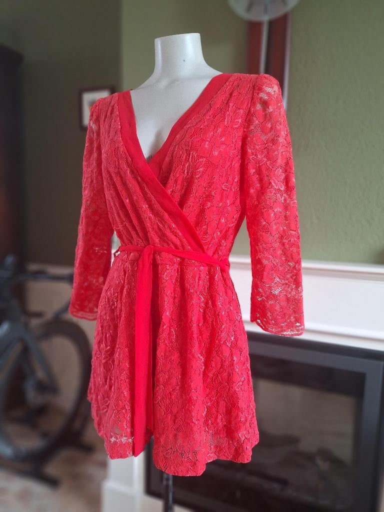 Rinascimento rode kanten jumpsuit L, Verzenden, Zo goed als nieuw, Rood, Rinascimento